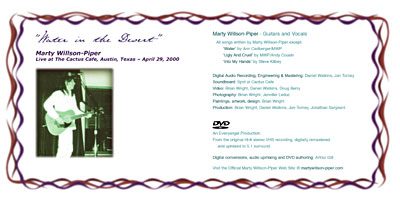 Marty Willson-Piper - Water In The Desert DVD Booklet - Inside