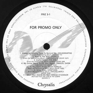Untitled Chrysalis Promo LP Label