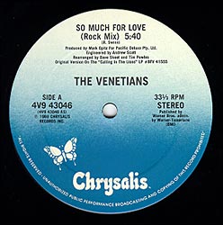 Venetians - So Much For Love Chrysalis 12inch Side A Label
