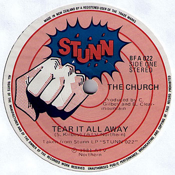 The Church - New Zealand Tear It All Away Label