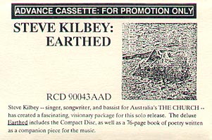 Steve Kilbey - Earthed Promo Cass. Cover